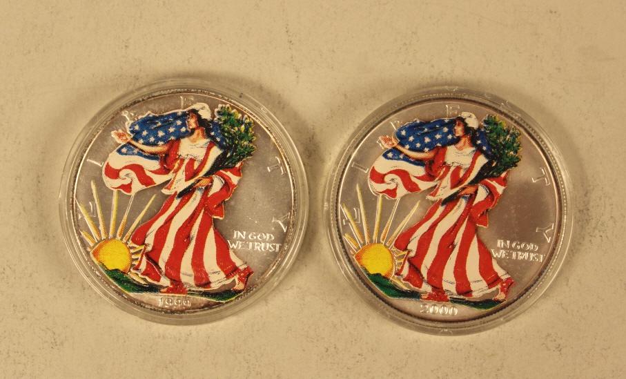 2 - Colorized  American Silver Eagles (1 of 4)