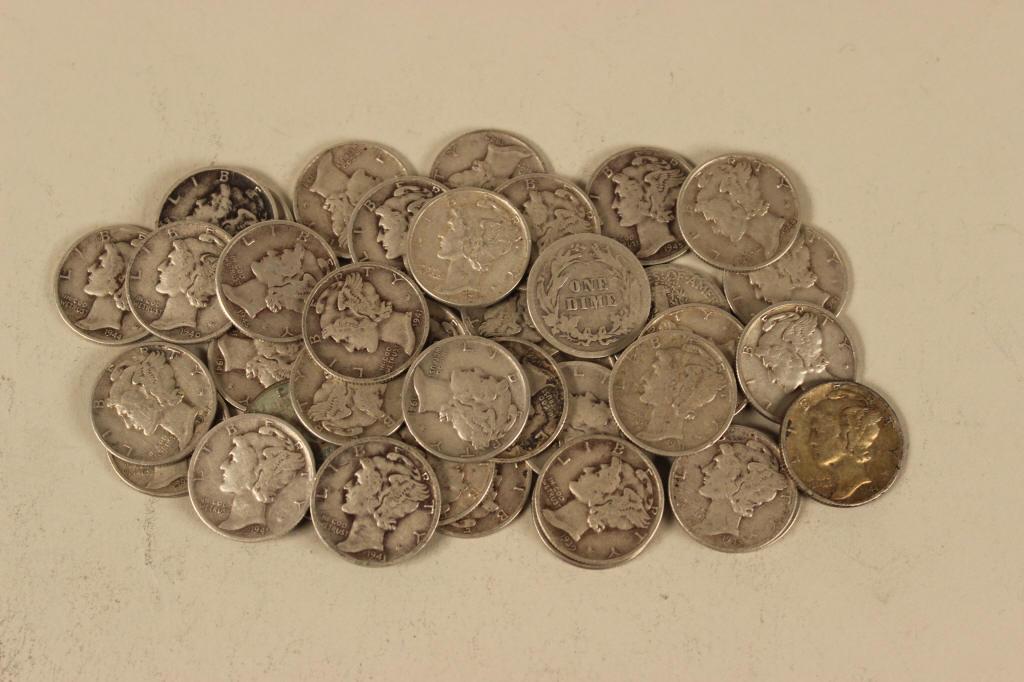 40 - Silver Mercury  Dimes (1 of 3)