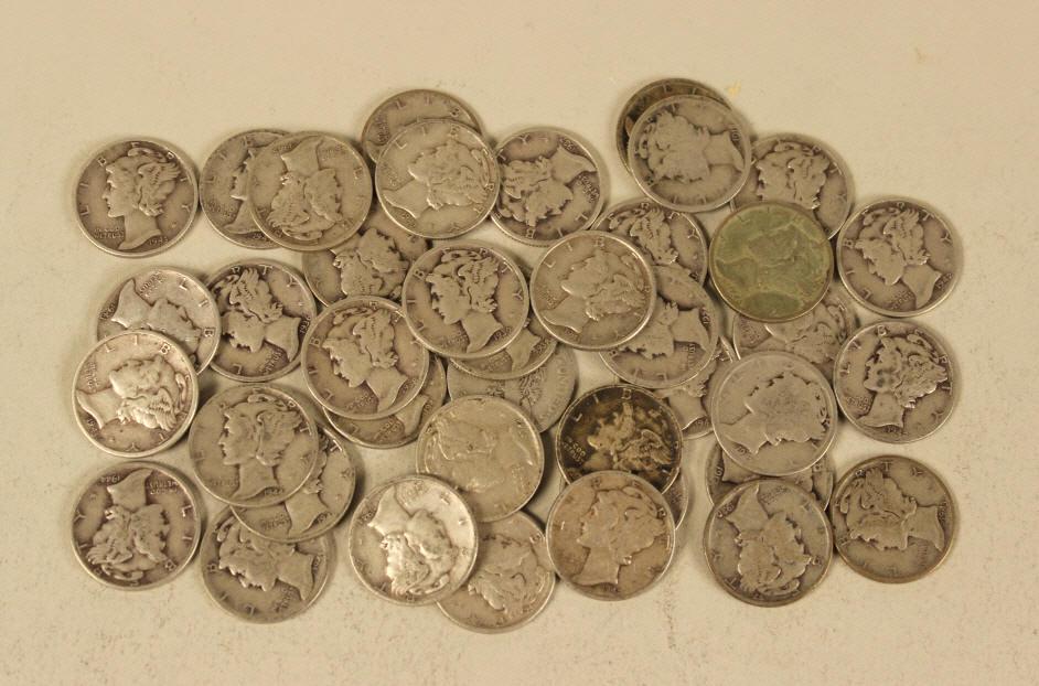 40 - Silver Mercury  Dimes (1 of 4)
