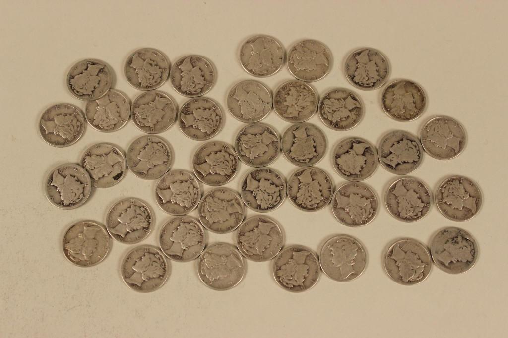 40 - Silver Mercury  Dimes (1 of 4)