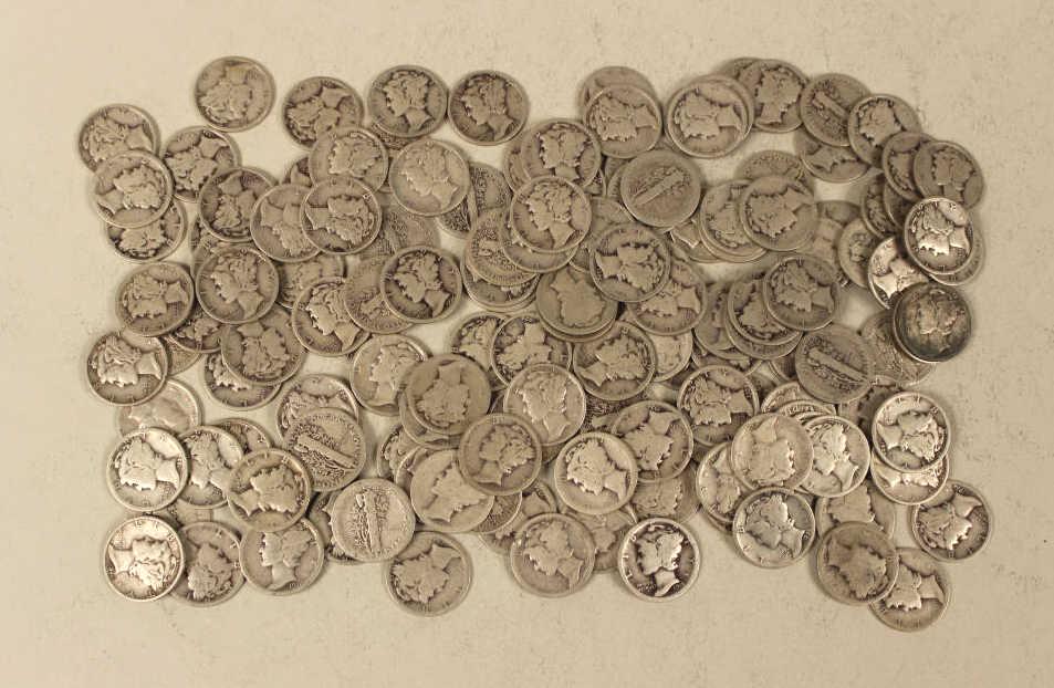 150 - Silver  Mercury  Dimes (1 of 3)