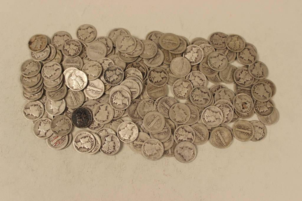 150 - Silver  Mercury  Dimes (1 of 2)