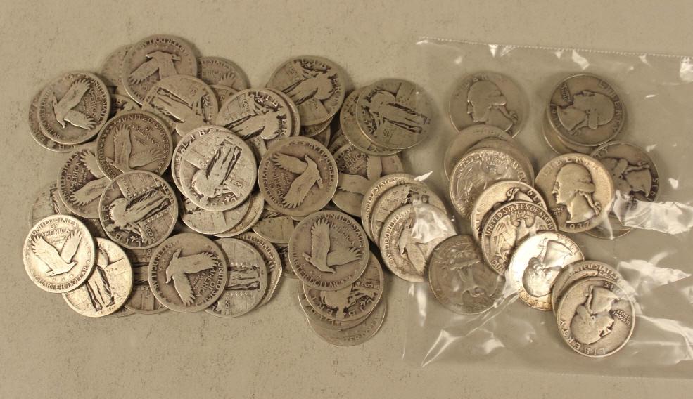 52 - Standing Liberty & 18 - Washington Silver Quarter (1 of 3)