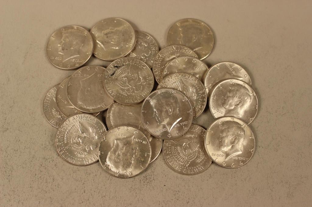 20 - 1964 Silver Kennedy Halves (1 of 3)