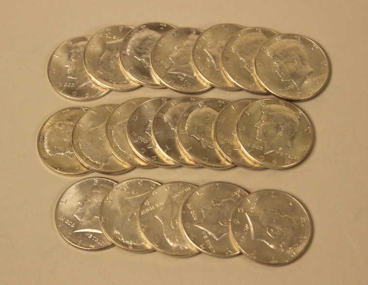 20 - 1964 Silver Kennedy Halves (1 of 3)