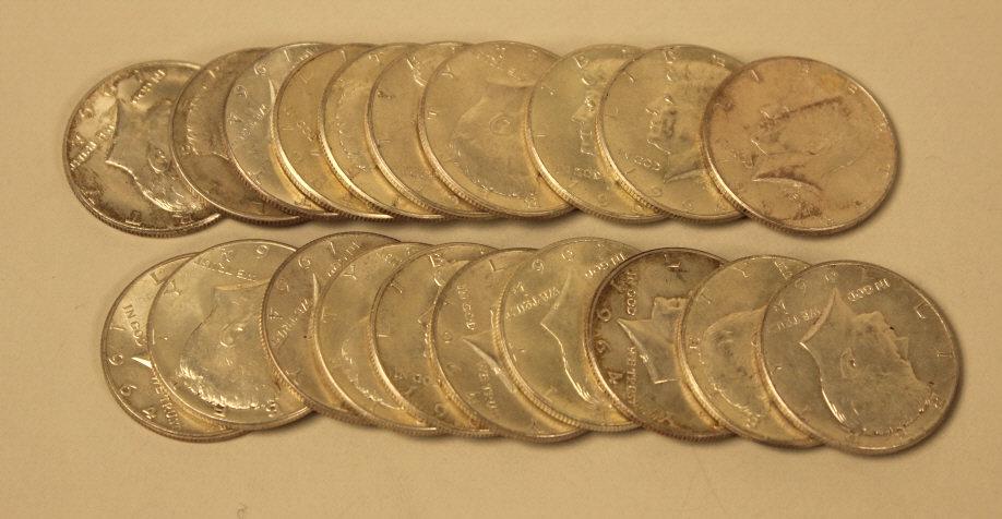 20 - 1964 Silver Kennedy Halves (1 of 3)