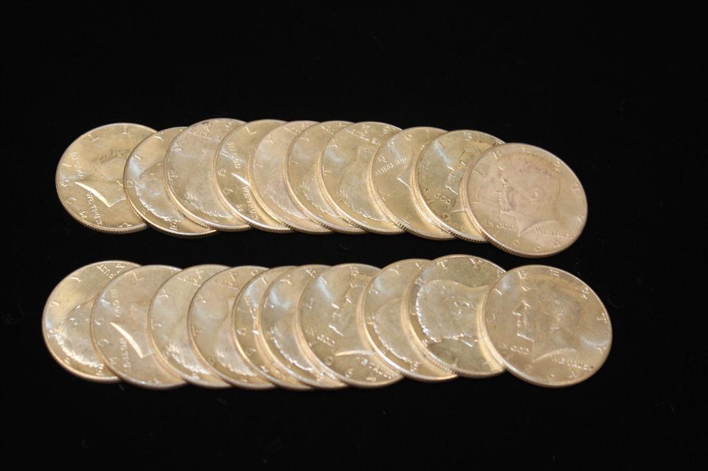 20 - 1964 Silver Kennedy Halves (1 of 3)