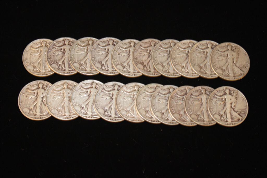 $10.00 Face Walking Liberty Halves 1941-42 (1 of 5)