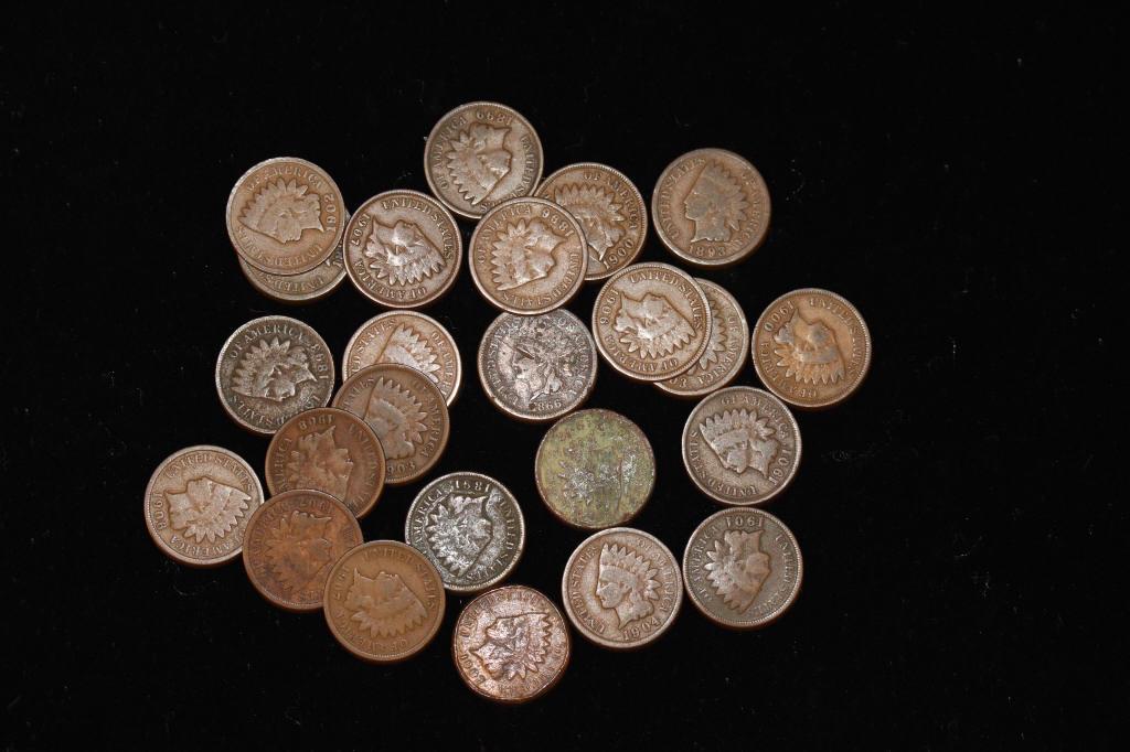 24 -  Indian Head Cent Copper Pennies (1 of 4)