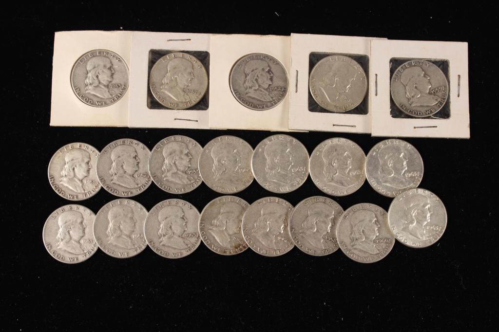 20 Ben Franklin Silver Half Dollars (1 of 5)