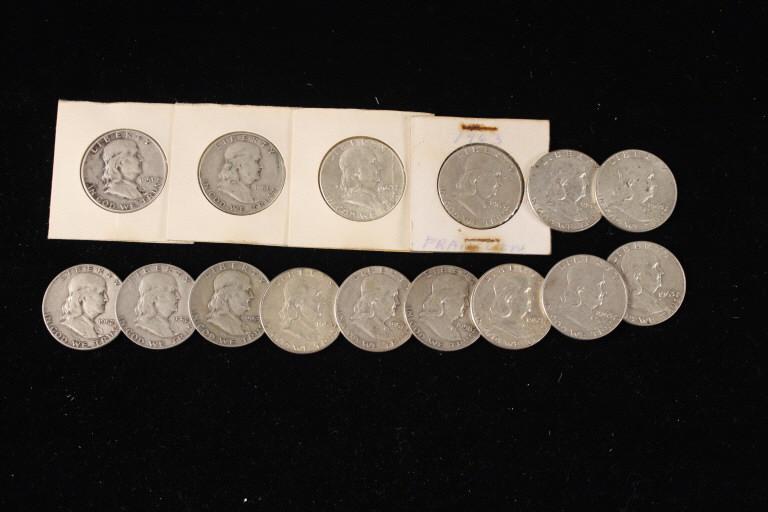 15 Ben Franklin Silver Half Dollars (1 of 5)