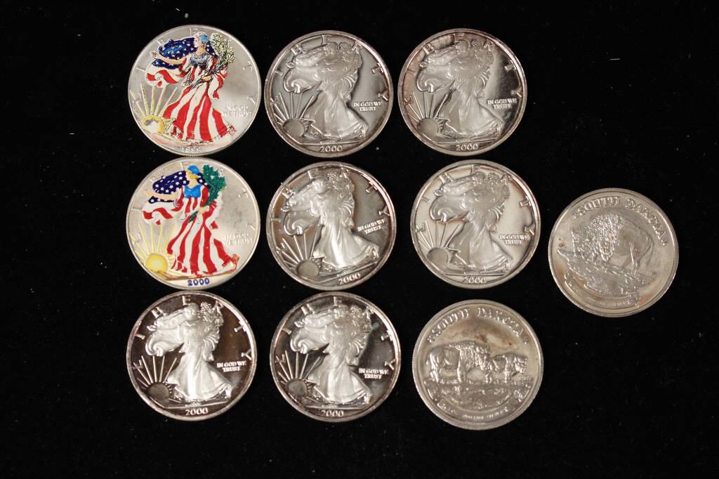 8 Silver Rounds & 2 Painted Liberties (1 of 7)