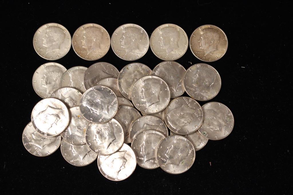Mixed Kennedy Silver Halve Dollar Lot $15 (1 of 2)