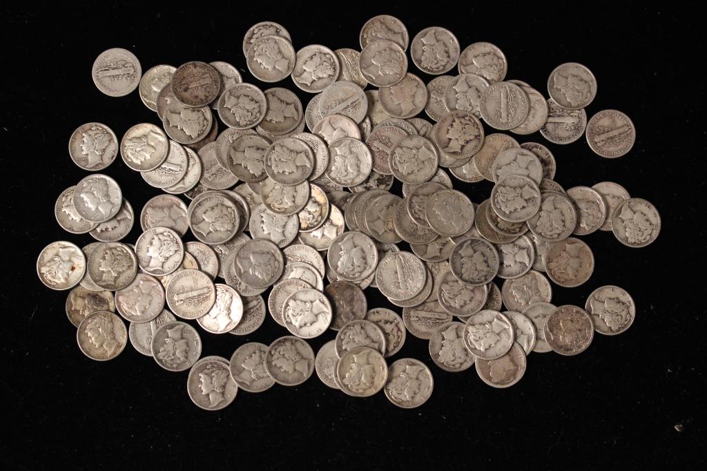 150 Silver Mercury Dimes (1 of 3)