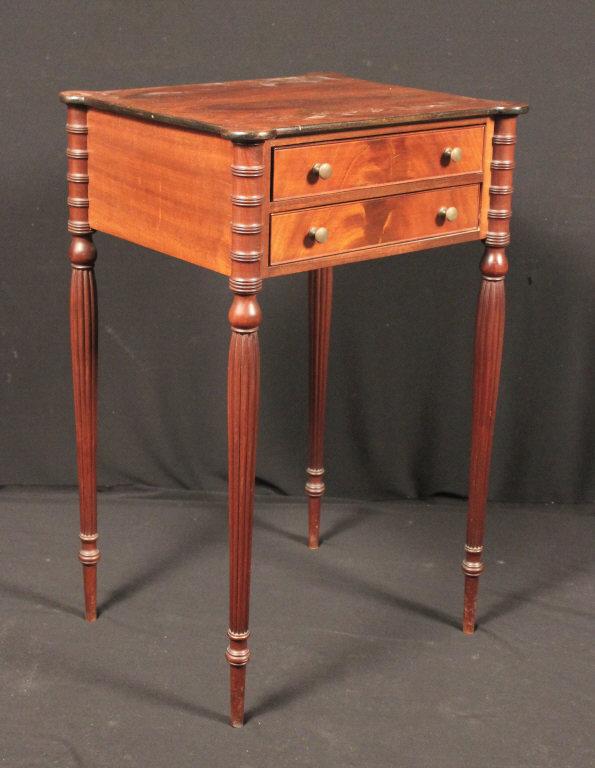 Two Drawer Sheraton Style Mahogany Stand (1 of 6)