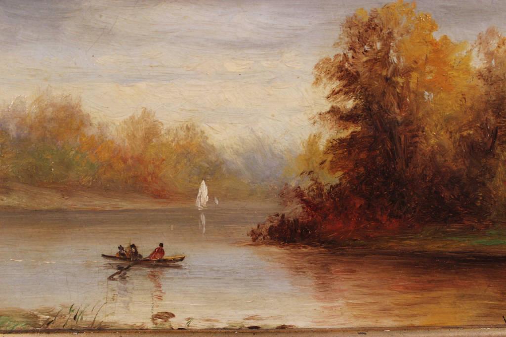 Worthington Whittredge o/b Autumn Lake with Boat (1 of 5)