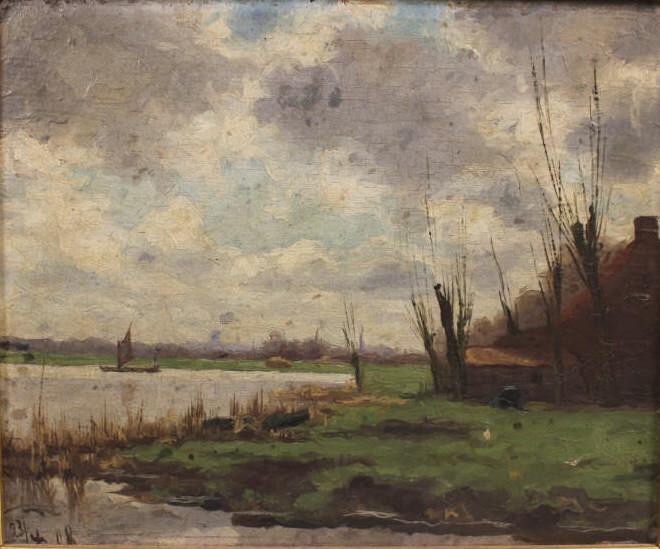 19th C Dutch Oil Painting River Scene (1 of 4)