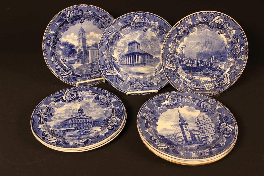 10 Wedgwood Blue & White Boston Plates (1 of 6)