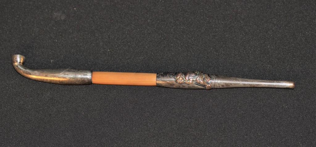 Japanese Kiseru Silver & Bamboo Pipe: Nice condition