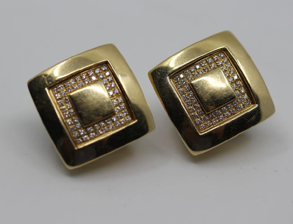 Versace 14K Yellow Gold and Diamond Earclips (1 of 6)