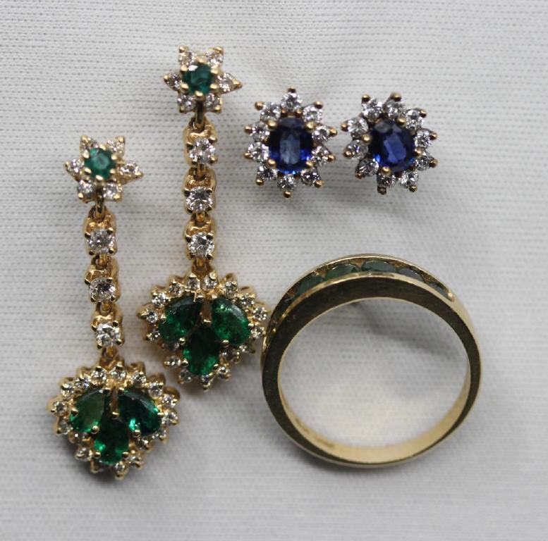 14K Gold Emerald Diamond & Sapphire Jewelry (1 of 6)