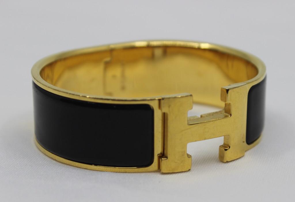 Hermes Yellow & Black Clic Clac H Bracelet (1 of 12)