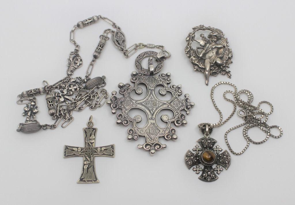 Cini of Boston Sterling Silver Necklace, Crosses (1 of 12)