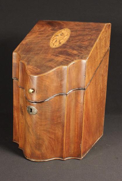 English Mahogany Inlaid Knife Box (1 of 8)