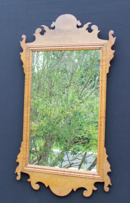 Tiger Maple Chippendale Style Mirror (1 of 4)
