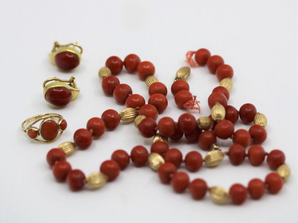 Gold & Coral Jewelry Grouping (1 of 6)