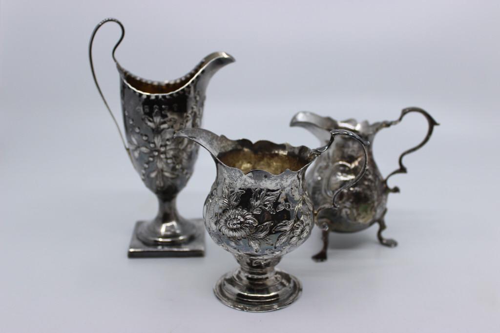 Three Early English Silver Cream Jugs (1 of 14)