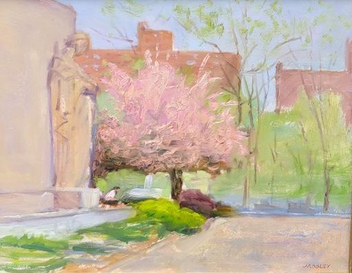 Walter L. Mosley (1960-) Cadman Plaza With Figure (1 of 3)