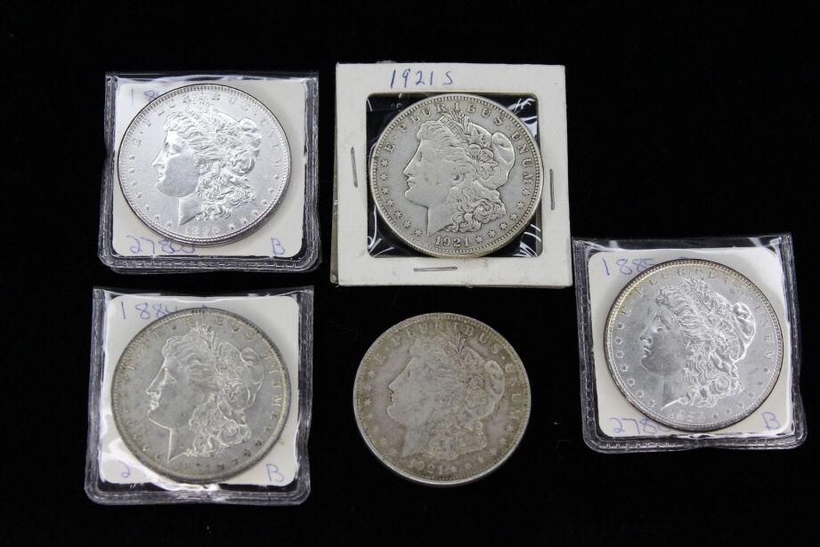 (5) Morgan Silver Dollars (1 of 8)