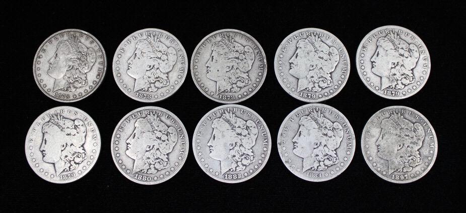 (10) Morgan Silver Dollars (1 of 2)
