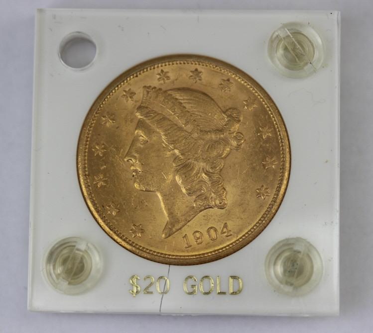1904 $20 Gold Liberty Head  Coin (1 of 2)