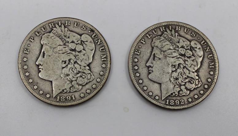 1891 & 1892 Carson City Silver Dollars (1 of 8)
