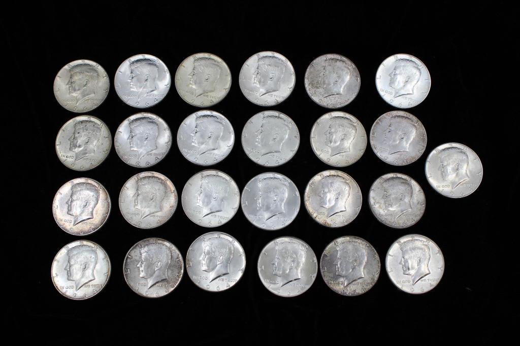(25) 1964 Kennedy Half Dollars (1 of 2)