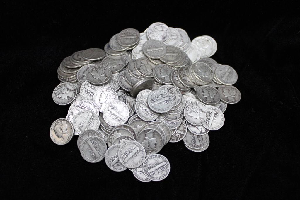 (200) Mercury Silver Dimes (1 of 3)