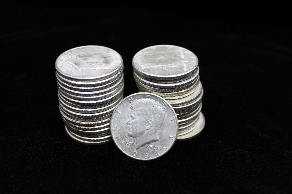 (33) 1964 Kennedy Half Dollars (1 of 3)