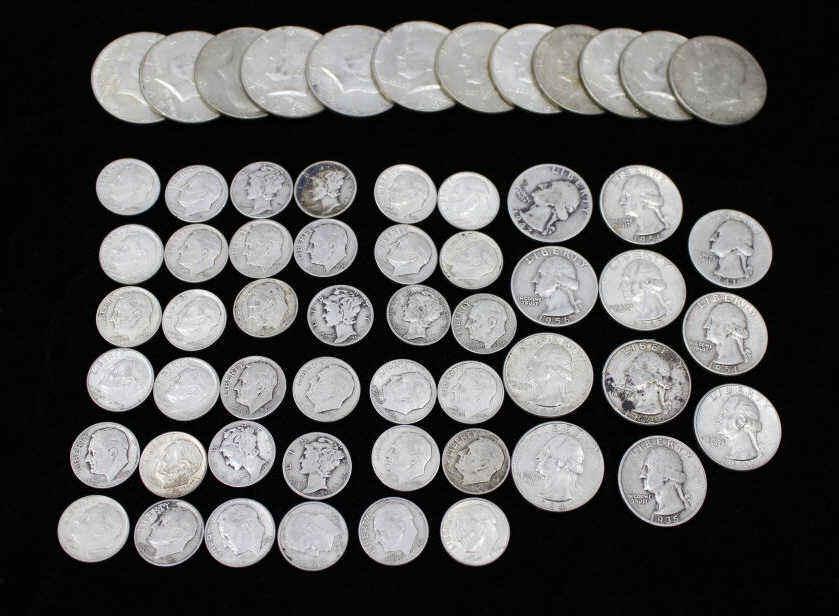 Mixed US Silver Coin Lot $12.45 face (1 of 2)