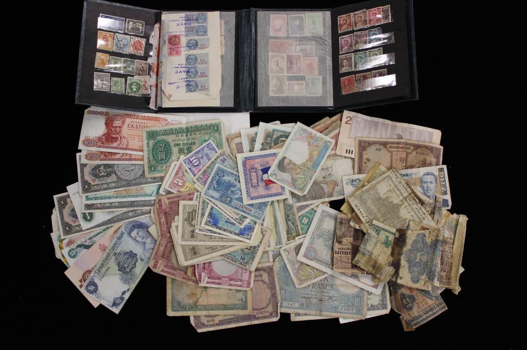 Foreign Paper Money & Stamp Lot (1 of 9)