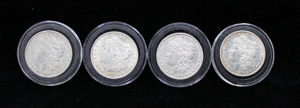 Four  Morgan Silver Dollars (1 of 2)