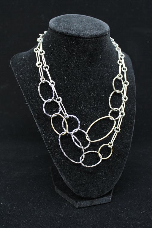 David Yurman 18k Gold Sterling Silver Necklace (1 of 3)