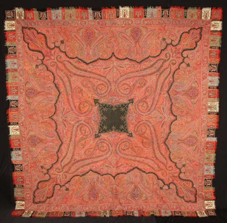 Antique Kashmir Handmade Paisley Shawl 6' x 6' (1 of 9)