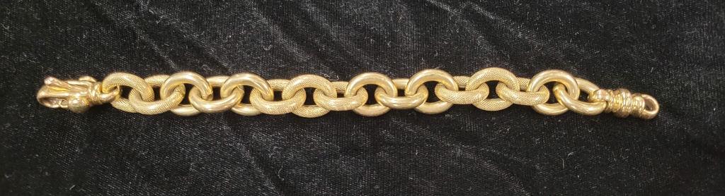 14k Yellow Gold Ladies Italian Link Bracelet (1 of 5)