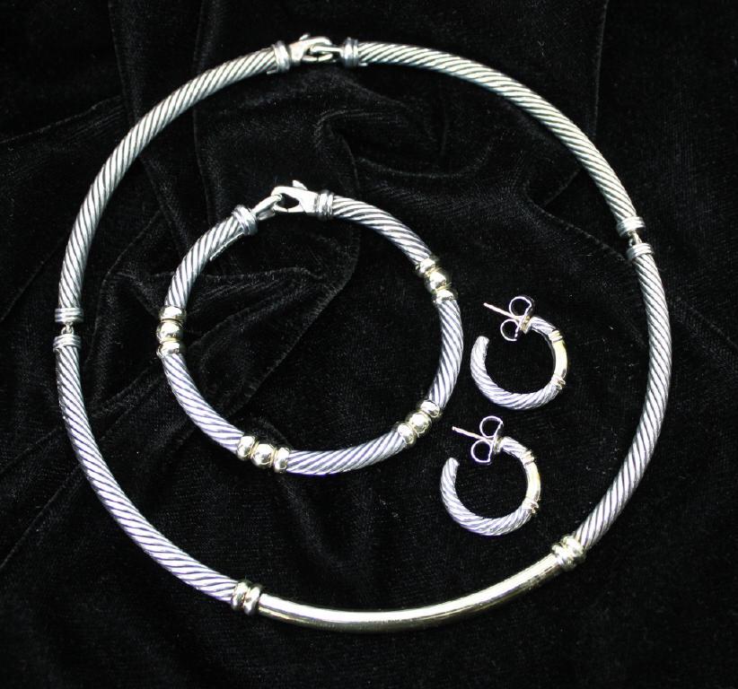 David Yurman Vintage Sterling & Gold Set (1 of 2)
