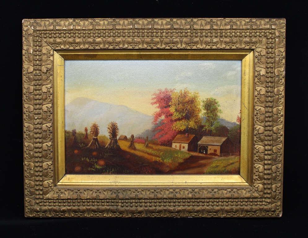 Primitive New England Landscape Painting (1 of 2)