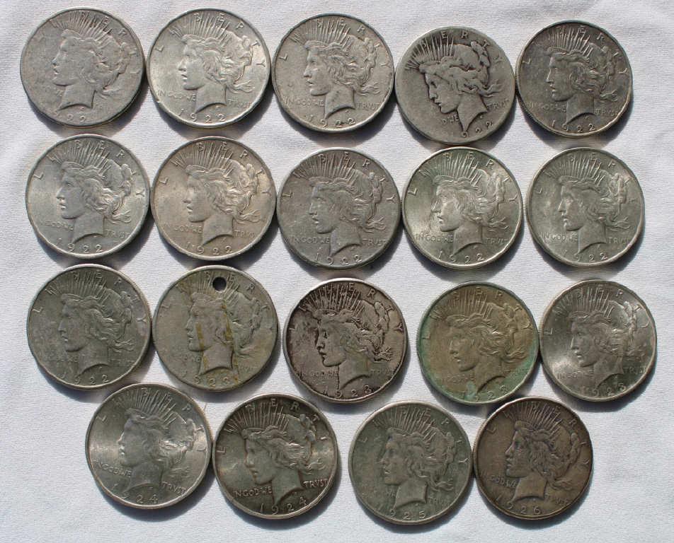 19 Peace Silver Dollars (1 of 2)