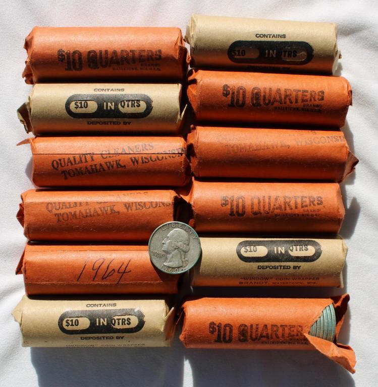 12 Rolls of Silver Washington Quarters (1 of 1)
