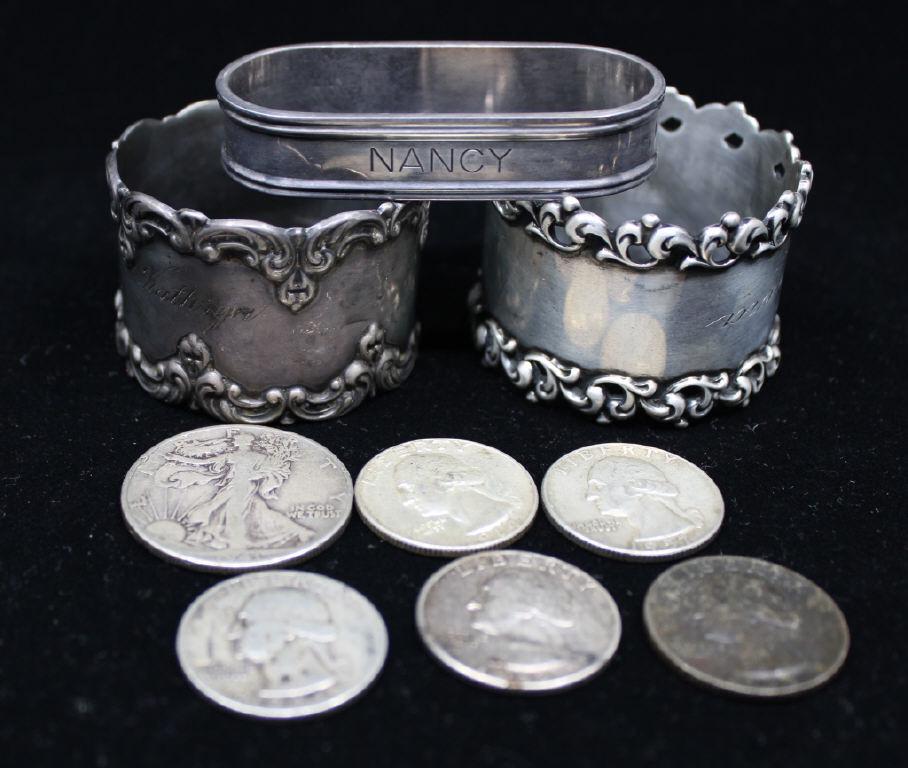 Three Napkin Rings & Coins (1 of 5)